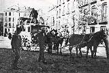 Plaza de la Constitución. Foto antigua. Diligencia. Foto de Arturo Cerdá y Rico