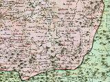 Santuario de Tíscar. Mapa 1782. Aparece como Ntra Sra de la Piedra Escrita