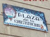 Plaza de la Constitución. Placa