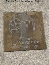 Plaza de Santa María. Placa del Camino Mozárabe de Santiago