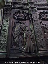 Catedral de Jaén. Coro. San Joaquín es expulsado. Relieve principal