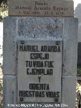Monumento al Beato Manuel Aranda Espejo. Inscripcin
