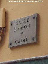 Calle Ramn y Cajal. Placa