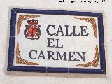 Calle El Carmen. Placa