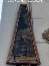 Iglesia de San Juan. San Juan Bautista y Jesucristo a orillas del Jordn, puerta de pila bautismal. leo sobre tabla