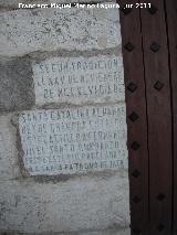 Santa Catalina de Alejandría. Inscripción