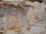 Pinturas rupestres de las Vacas del Retamoso IV. Crculo con punto y restos