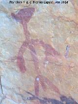 Pinturas rupestres de la Pea Escrita. Grupo IV. Antropomorfo inferior izquierdo