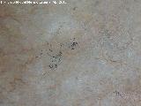 Pinturas rupestres del Abrigo de los rganos II. Restos de pintura en negro