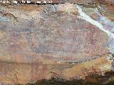 Pinturas rupestres de La Batanera III. Escena solar con las figuras 15, 16, 17 y 18