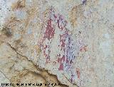 Pinturas rupestres del Frontn II. Figura en rojo de la parte superior