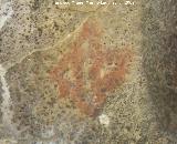 Pinturas rupestres de la Cueva de Ro Fro. Antropomorfo en phi con doble lnea para el cuerpo