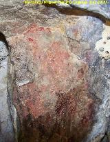 Pinturas rupestres de la Cueva de Ro Fro. Manchas de color rojo
