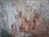 Pinturas rupestres del Poyo Bernab Grupo V. Siluetas de animales entrecruzados