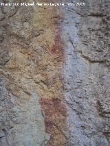 Pinturas rupestres del Poyo Bernab Grupo VI. Cabra ascendiendo en vertical y figura