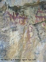Pinturas rupestres del Abrigo de las Palomas. Pinturas de la izquierda