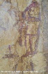 Pinturas rupestres del Abrigo de las Palomas. Figura reticulada de la parte baja