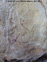 Pinturas rupestres del Abrigo de la Cantera. Pinturas tapadas por una capa de calcita