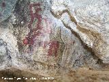 Pinturas rupestres del Abrigo de la Cantera. Dos cabras superpuestas