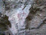Pinturas rupestres de la Cueva del Zumbel Bajo. Restos de pinturas