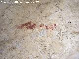 Pinturas rupestres de la Cueva de la Graja-Grupo IV. Barra horizontal partida en dos partes