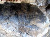 Pinturas rupestres de la Cueva de la Graja-Grupo X. Zona donde se encuentran los antropomorfos phi desvados