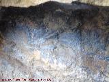 Pinturas rupestres de la Cueva de la Graja-Grupo X. Zona donde se encuentran los antropomorfos phi desvados