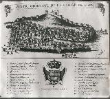 Historia de Jan. Siglo XVIII. Vista de Jan. Palomino, 1787. En Atlante Espaol de Bernardo Espinalt. Instituto de Estudios Giennenses.
