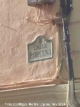 Calle Porcuna. Placa