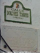 Calle Dolores Torres. Placas