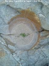 Cascada de Ro Fro. Extraa formacin esfrica en la roca