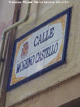 Calle Moreno Castell. Placa