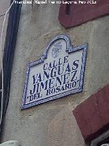 Calle Yanguas Jimnez. Placa