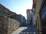 Castillo de Torredonjimeno. Barbacana. En primer lugar la barbacana y en segundo las murallas del castillo
