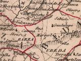 Poblado de Olvera. Mapa 1847