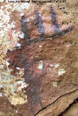 Pinturas rupestres del Poyo de la Mina IV. Antropomorfo armado con una asta de ciervo