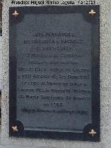 Monumento a Luis Fernndez de Crdoba. Placa