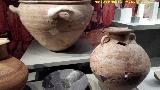 Hipogeo de Hornos de Peal. Gran vaso hemiesfrico con cuatro asas, urna cineraria femenina. Museo Ibero de Jan
