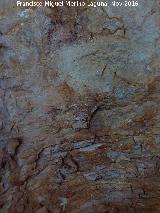 Pinturas rupestres de las Cuevas del Curro Abrigo I. Cprido y restos de la izquierda del grupo I
