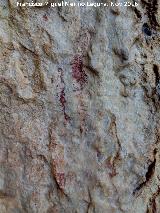 Pinturas rupestres de las Cuevas del Curro Abrigo I. Restos de la derecha del grupo I
