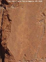 Pinturas rupestres del Abrigo de la Cueva del Santo Grupo II. Figura blanca de crculos