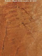 Pinturas rupestres del Abrigo de la Cueva del Santo Grupo II. Ramiforme blanco