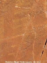 Pinturas rupestres del Abrigo de la Cueva del Santo Grupo II. Barras paralelas blancas