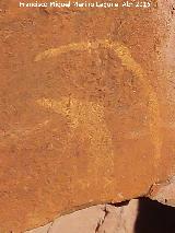 Pinturas rupestres del Abrigo de la Cueva del Santo Grupo II. Lneas en arco blancas