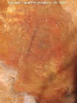 Pinturas rupestres del Abrigo de la Cueva del Santo Grupo V. Figura reticulada