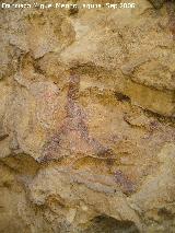 Pinturas rupestres de la Cueva del Engarbo I. Grupo II. Panel III. Tronco y extremidades inferiores con su falo