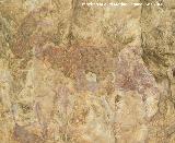 Pinturas rupestres de la Cueva del Engarbo II. Grupo I. Cabra con flechas clavadas en su lomo y vientre