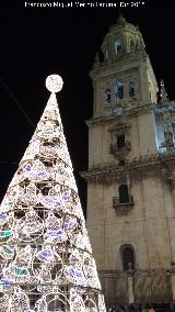 Catedral de Jaén. Torre del Reloj. Iluminación navideña