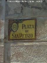 Plaza de San Pedro. Placa