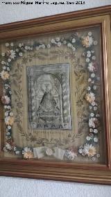 Baslica de San Ildefonso. Casa de la Virgen. Cuadro de flores bordado con pelo de una religiosa de Burgos siglo XIX
